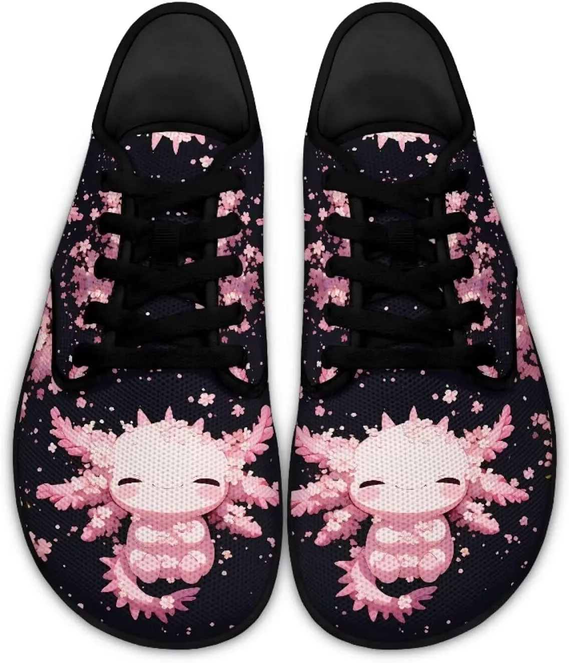 Women Comfortable Lace-Up Barefoot Shoes Lightweight Non Slip Sneakers Wide Toe Slip On Skate Shoe US Size 6-13.5 Black Sole