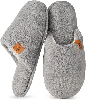 Women Cozy Faux Curly Fur House Memory foam Slippers Ladies Fuzzy Closed Back Indoor Bedroom Shoes