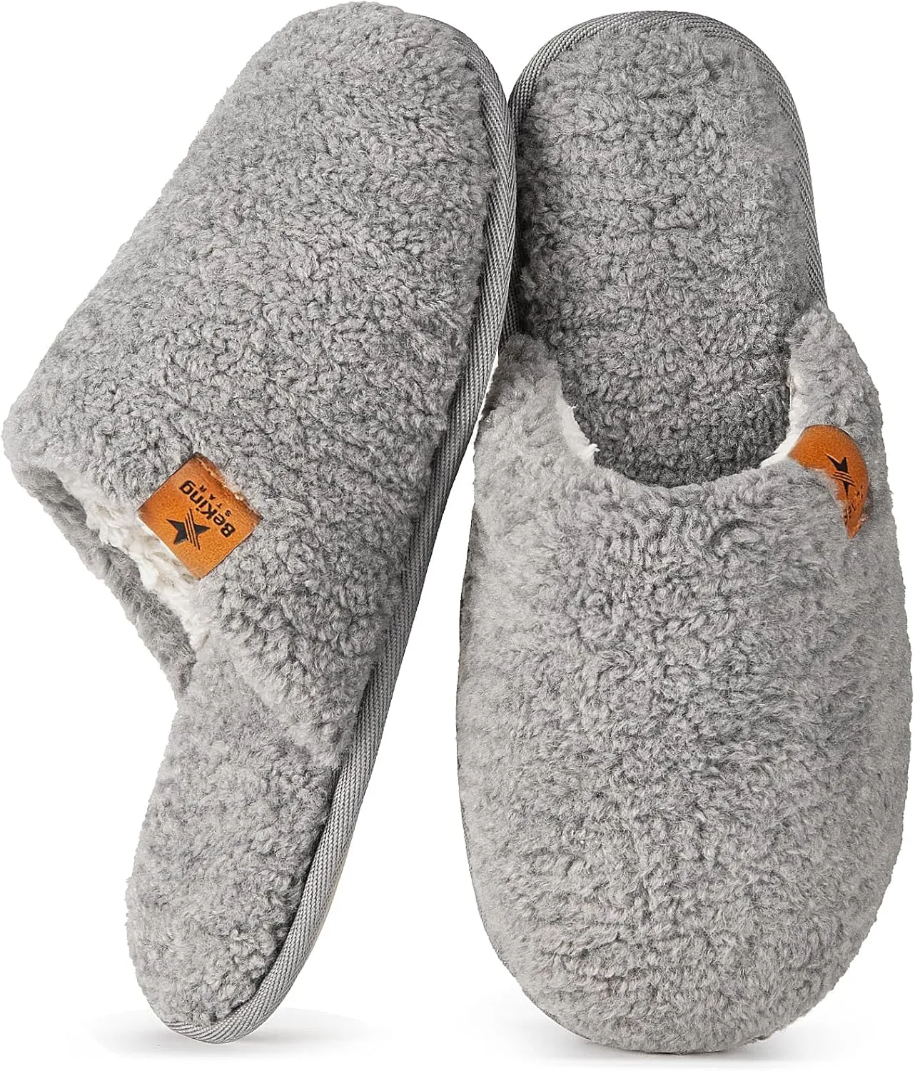 Women Cozy Faux Curly Fur House Memory foam Slippers Ladies Fuzzy Closed Back Indoor Bedroom Shoes