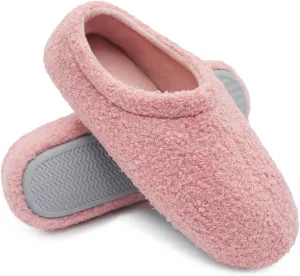 Women House Fuzzy Slippers - Lightweight Comfy Memory Foam Cozy Warm Fluffy Non-slip Indoor Slippers Size US 5-12