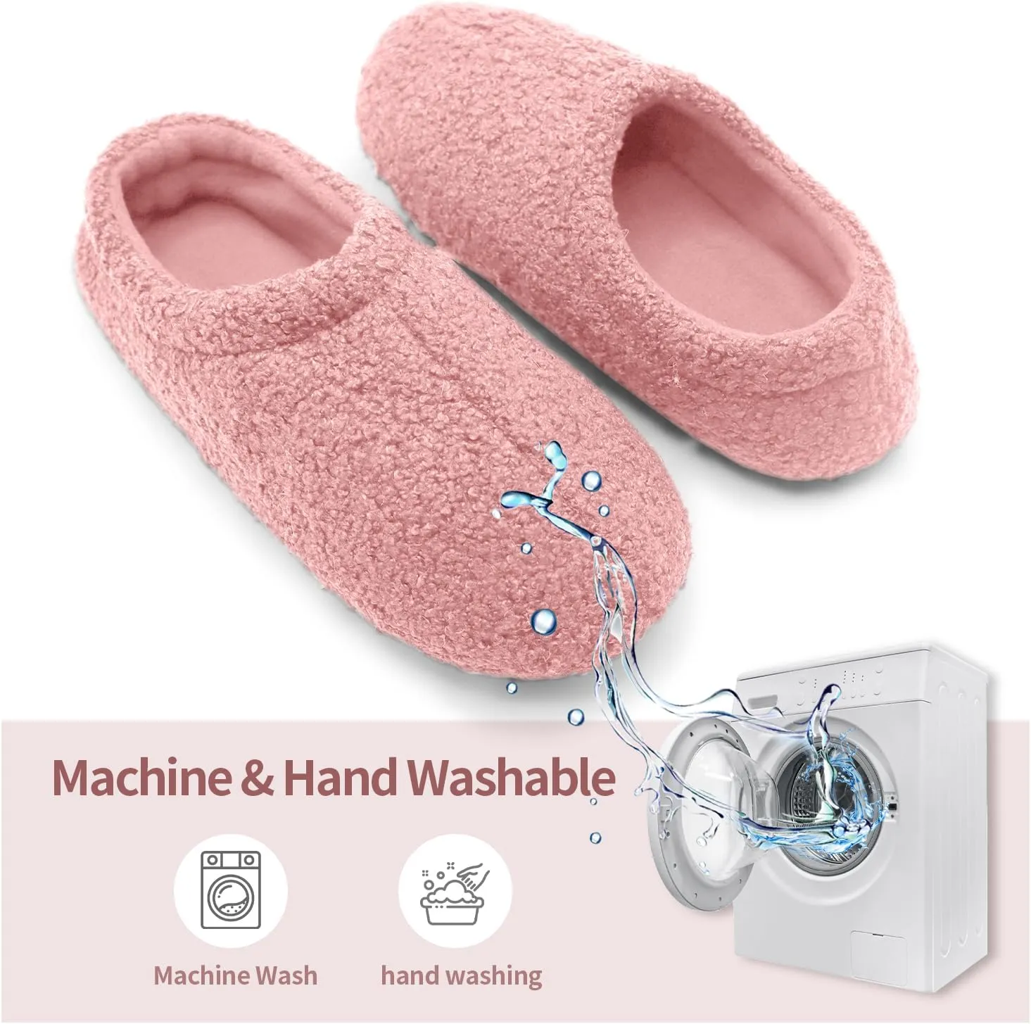 Women House Fuzzy Slippers - Lightweight Comfy Memory Foam Cozy Warm Fluffy Non-slip Indoor Slippers Size US 5-12