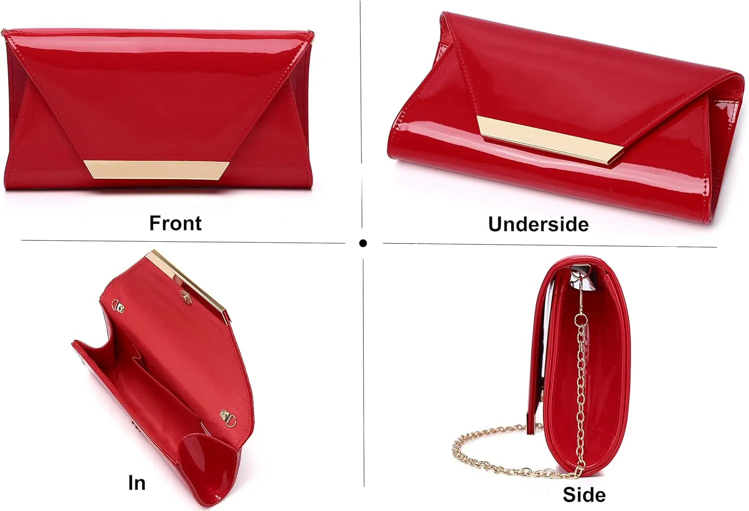 Women Patent Leather Fashion Clutch Purses Evening Bag Handbag Christmas gift
