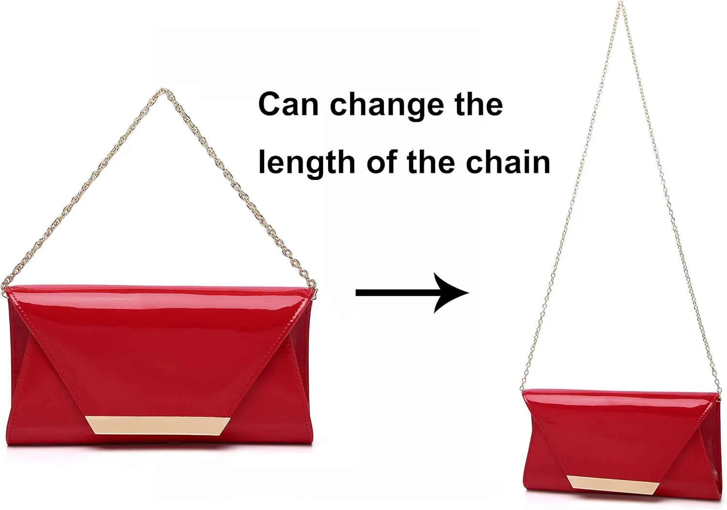 Women Patent Leather Fashion Clutch Purses Evening Bag Handbag Christmas gift