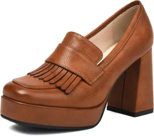 Women Platform Court Shoes Formal Chunky High Heels