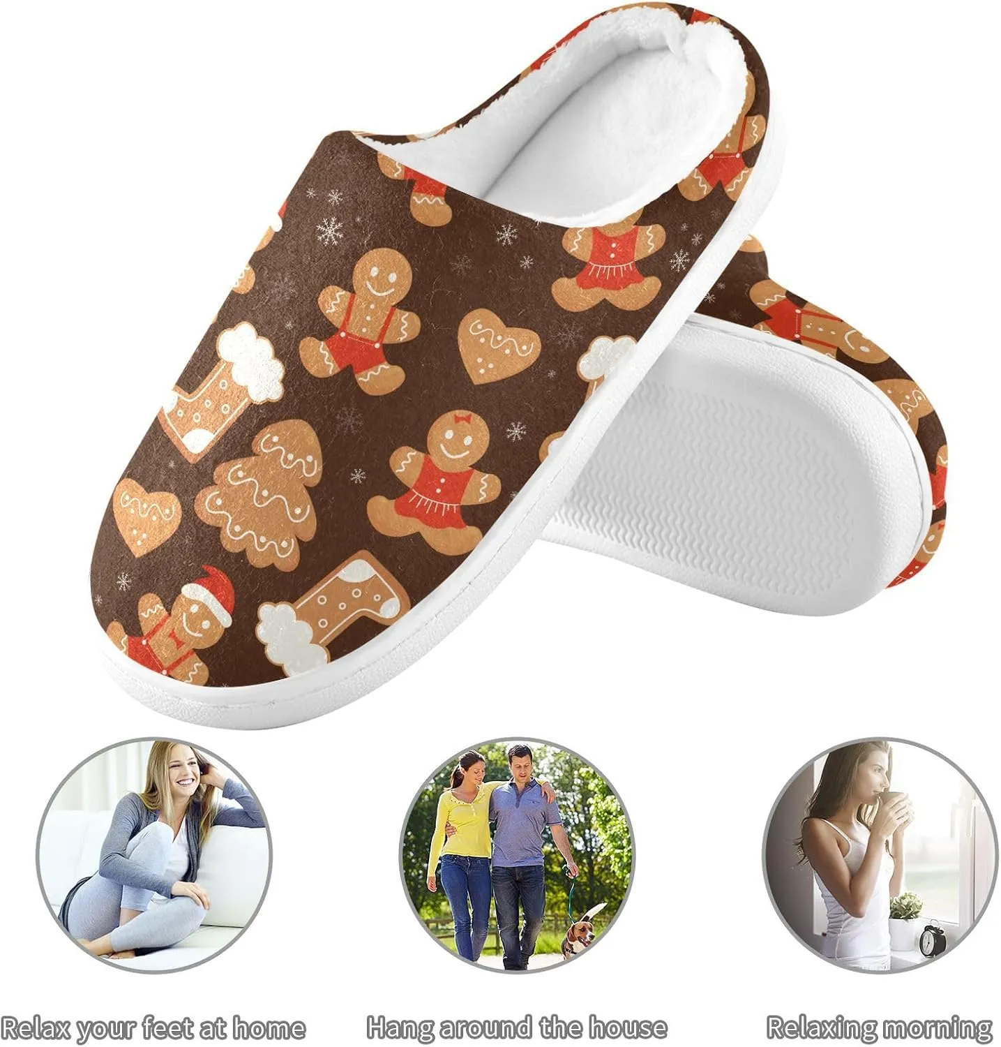 Women's and Men's Fuzzy House Slippers - Cozy Memory Foam Indoor/Outdoor Warm Nonslip Family Slippers
