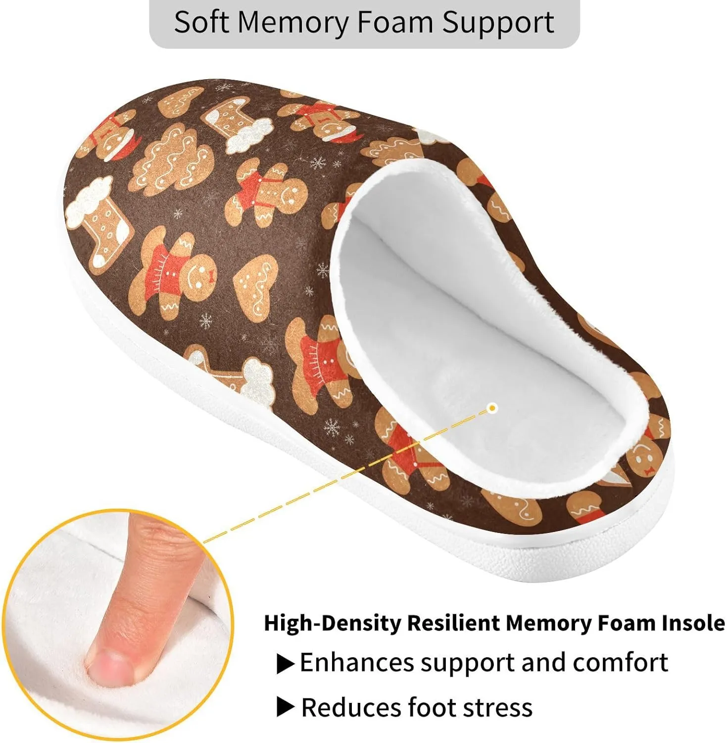 Women's and Men's Fuzzy House Slippers - Cozy Memory Foam Indoor/Outdoor Warm Nonslip Family Slippers