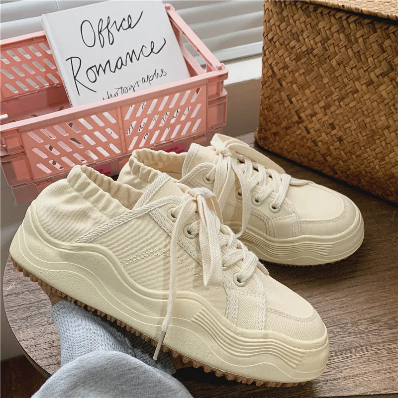 Women's Breathable Step-on Two-way Korean Lazy Semi Canvas Shoes