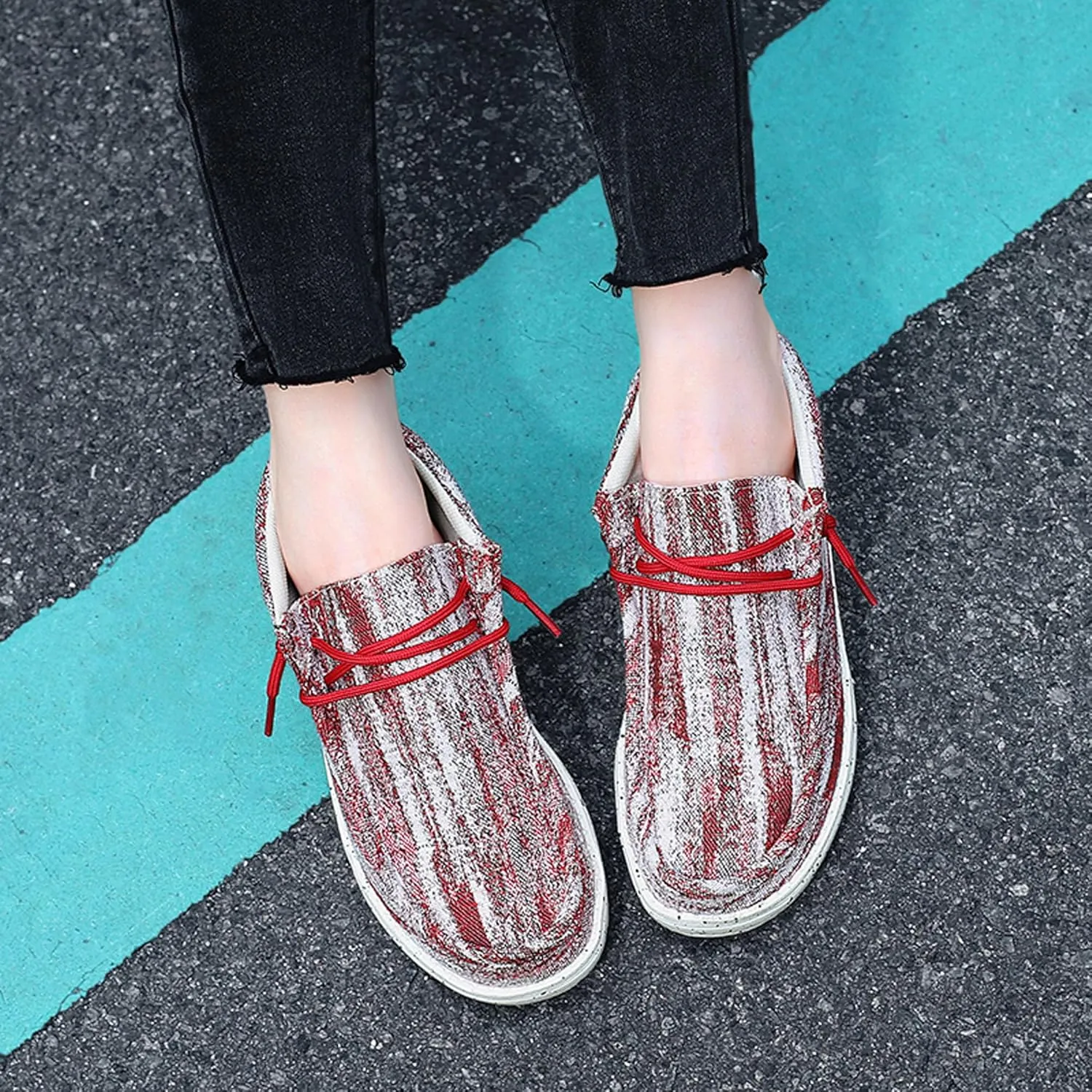 Women's Canvas Shoes Breathable Comfortable Soft Sole Non-Slip Lace-up Fashion Sneakers