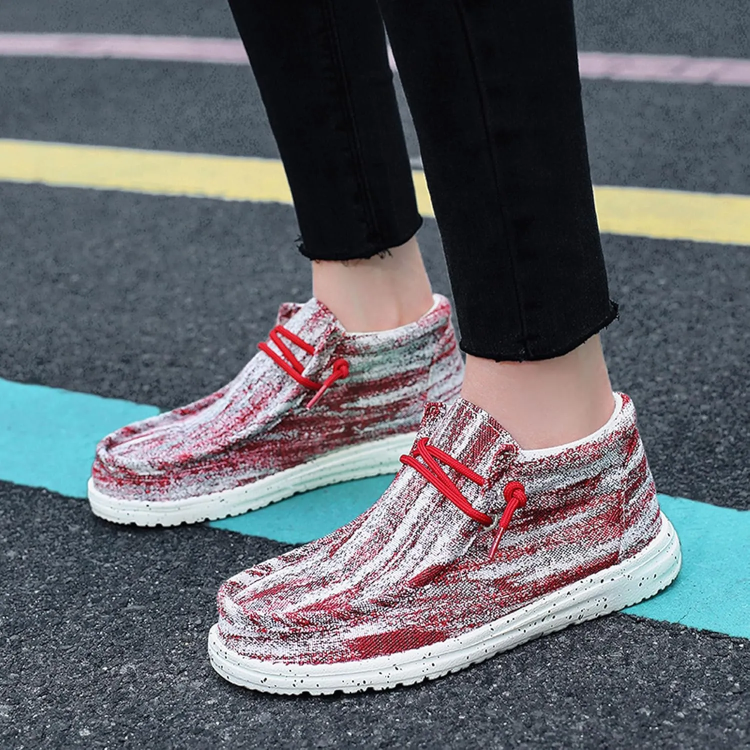 Women's Canvas Shoes Breathable Comfortable Soft Sole Non-Slip Lace-up Fashion Sneakers