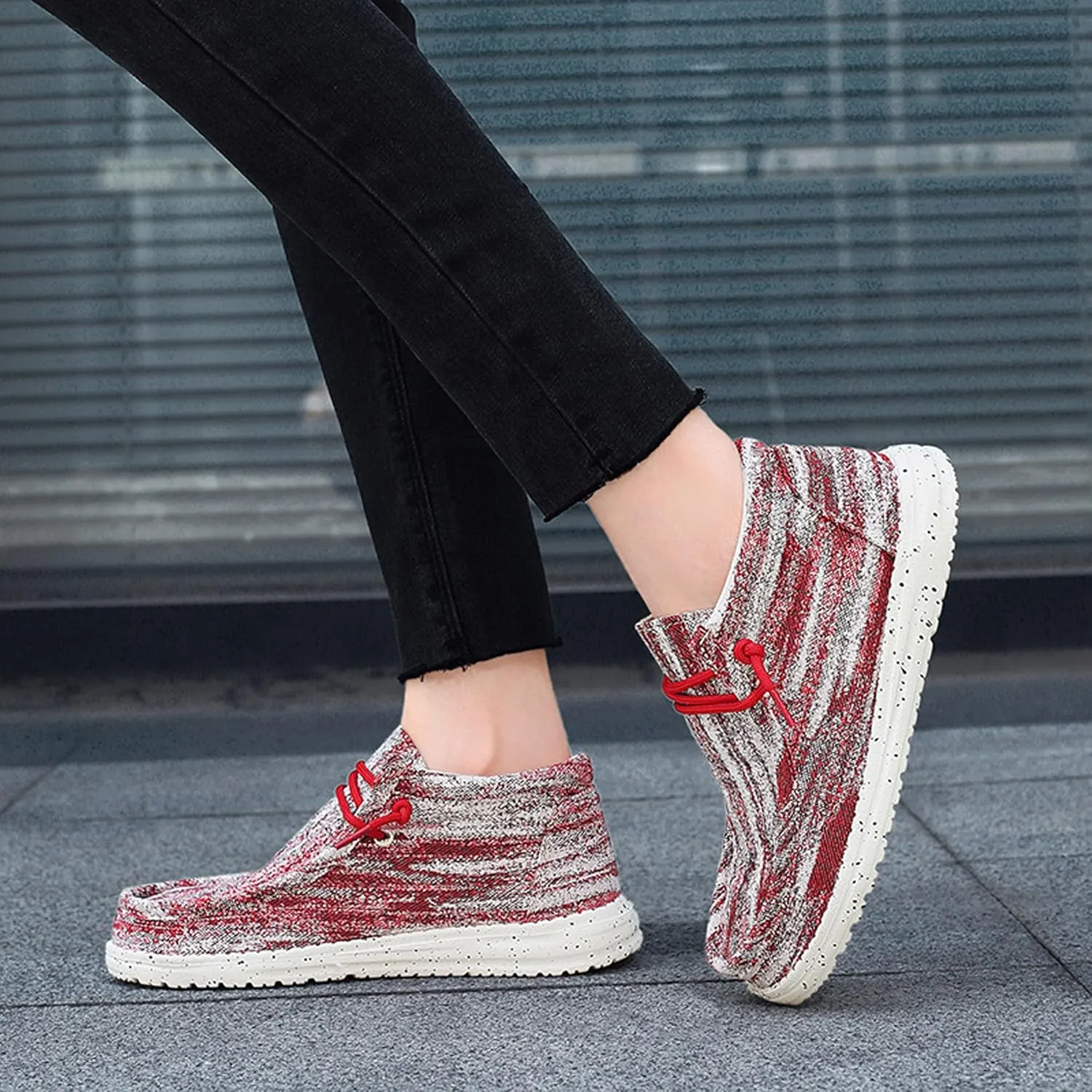 Women's Canvas Shoes Breathable Comfortable Soft Sole Non-Slip Lace-up Fashion Sneakers