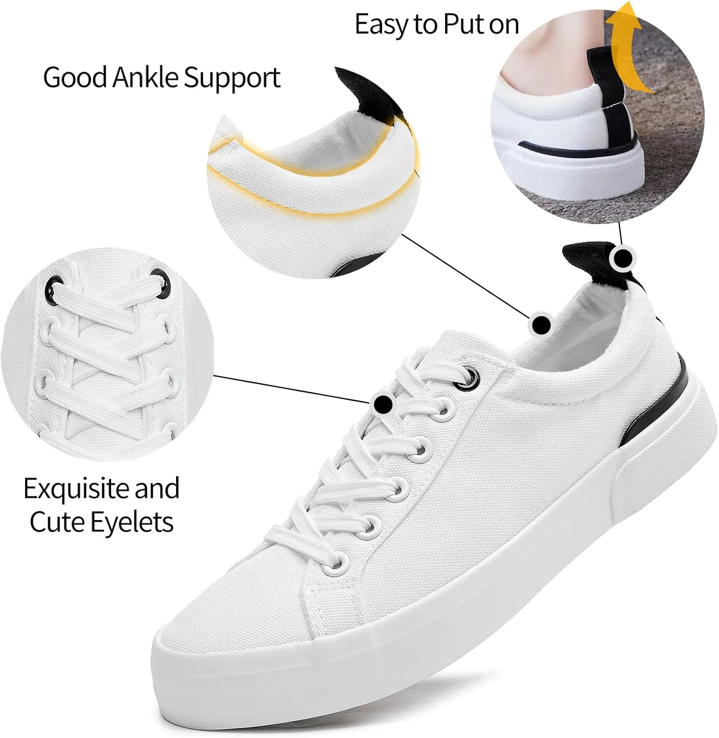 Womens Canvas Shoes Low Cut Canvas Sneakers Walking Running Shoes