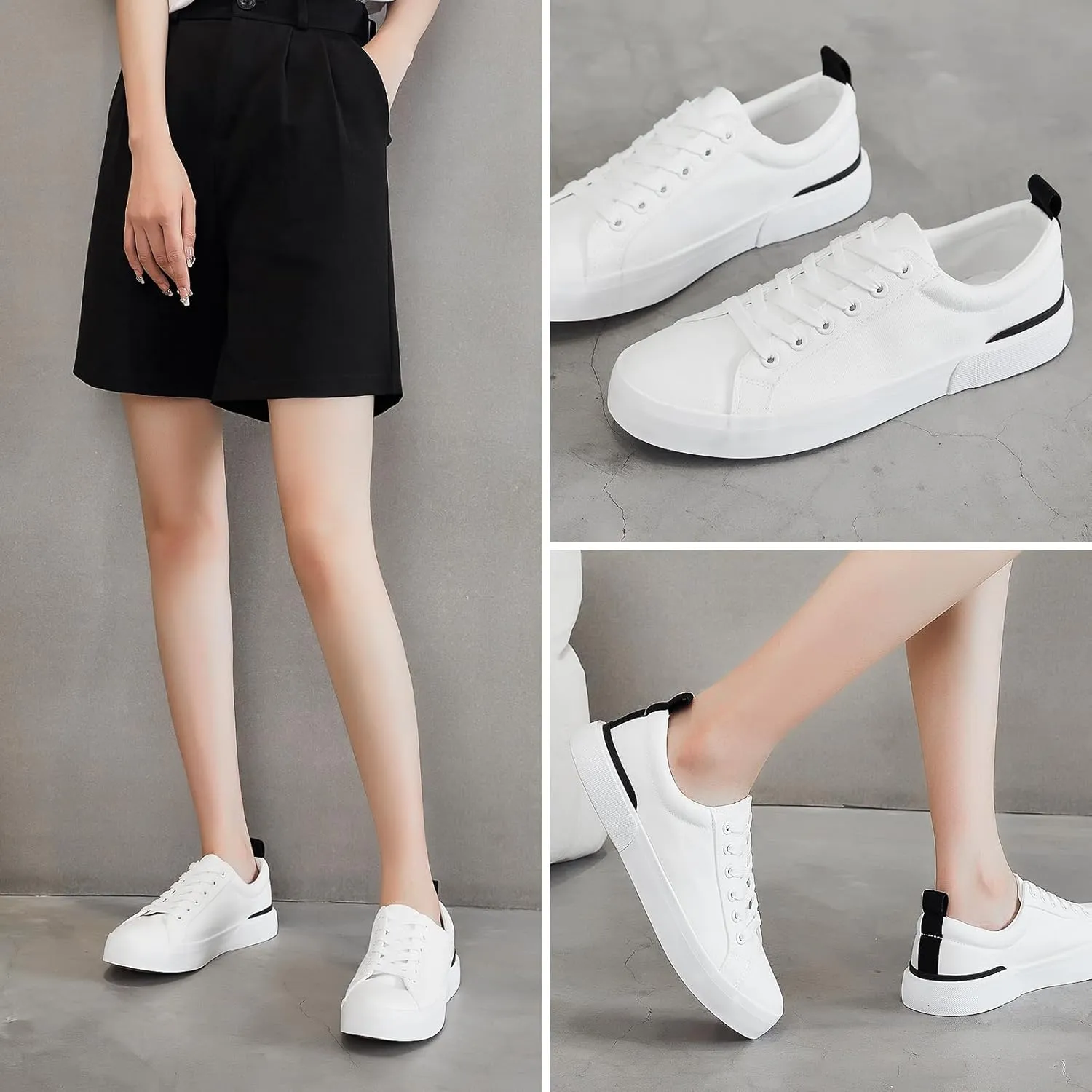 Womens Canvas Shoes Low Cut Canvas Sneakers Walking Running Shoes