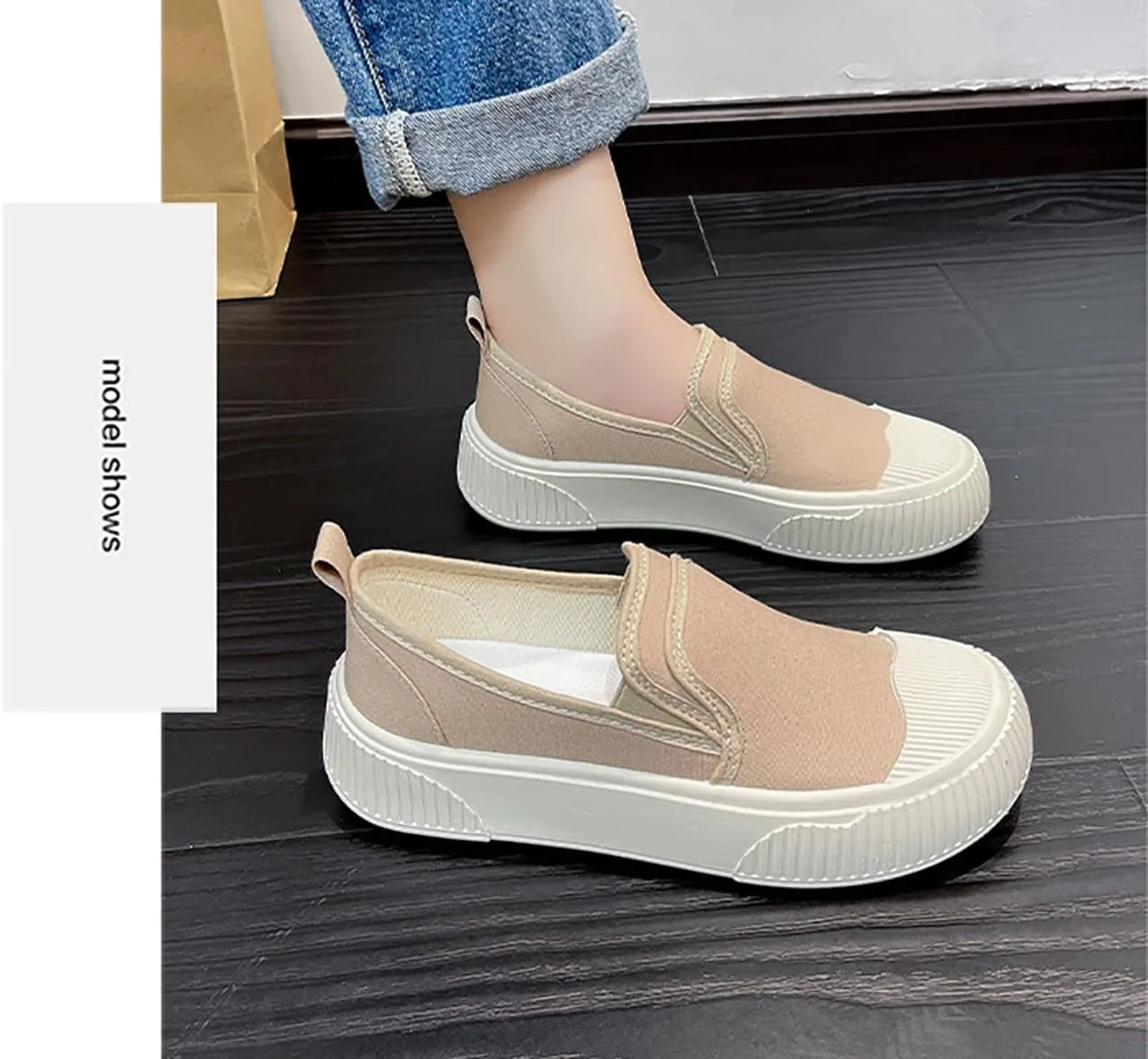 Women's Canvas Shoes Slip Shoes Cloud Slides Shoes Thick Bottom Shoes Board Shoes Walking Shoes Road Shoes Running Shoes Biscuit Shoes Flat One Stirrup Shoes Foam Household Shoes