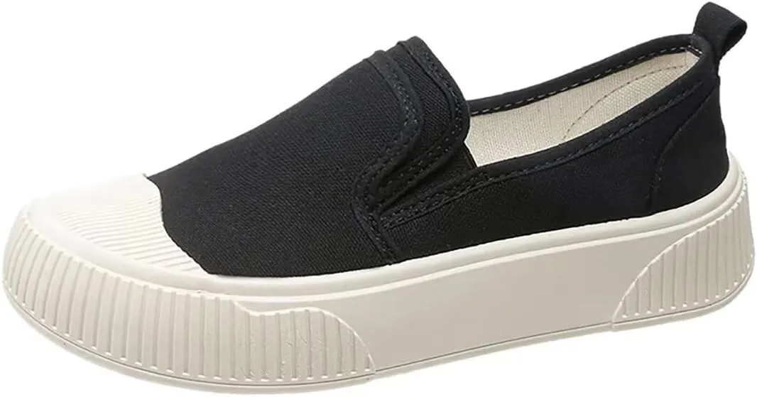Women's Canvas Shoes Slip Shoes Cloud Slides Shoes Thick Bottom Shoes Board Shoes Walking Shoes Road Shoes Running Shoes Biscuit Shoes Flat One Stirrup Shoes Foam Household Shoes