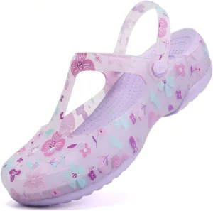 Women's Classic Garden Clogs,Thick-Soled Non-Slip Baotou Casual Slip-On Water Sandals,Lndoor and Outdoor Beach Slippers. (Purple,7)