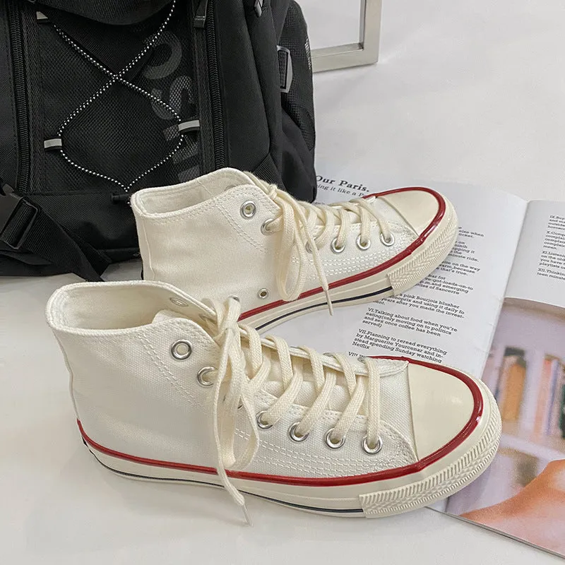 Women's Classic White Black Board Korean Style Canvas Shoes