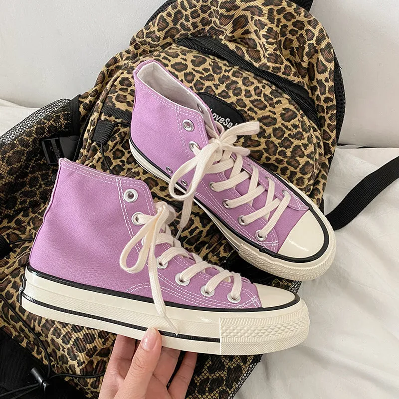 Women's Classic White Black Board Korean Style Canvas Shoes