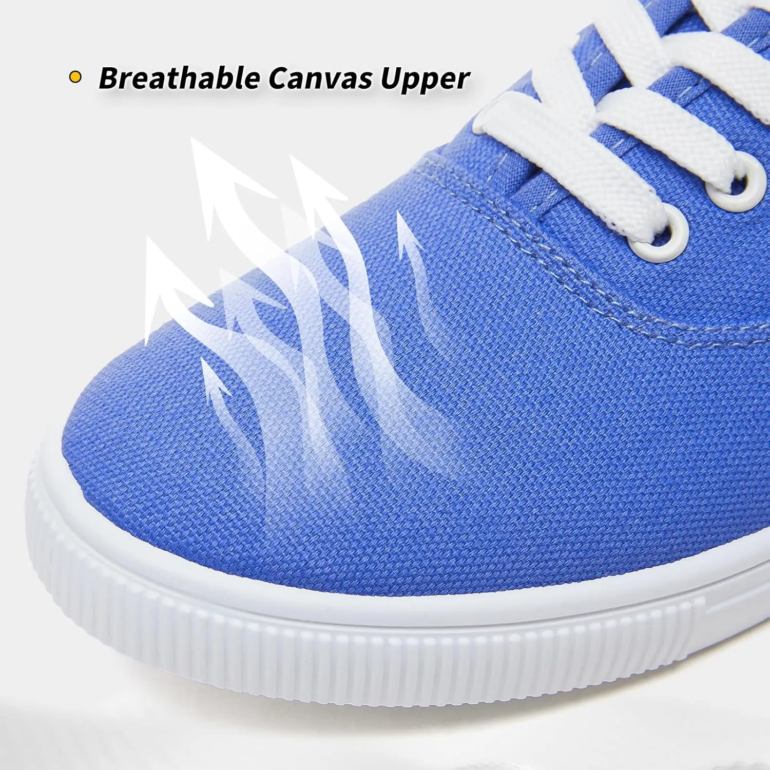 Womens Classic White Sneakers,Low Top White Canvas Shoes,Lightweight Casual Canvas Sneakers