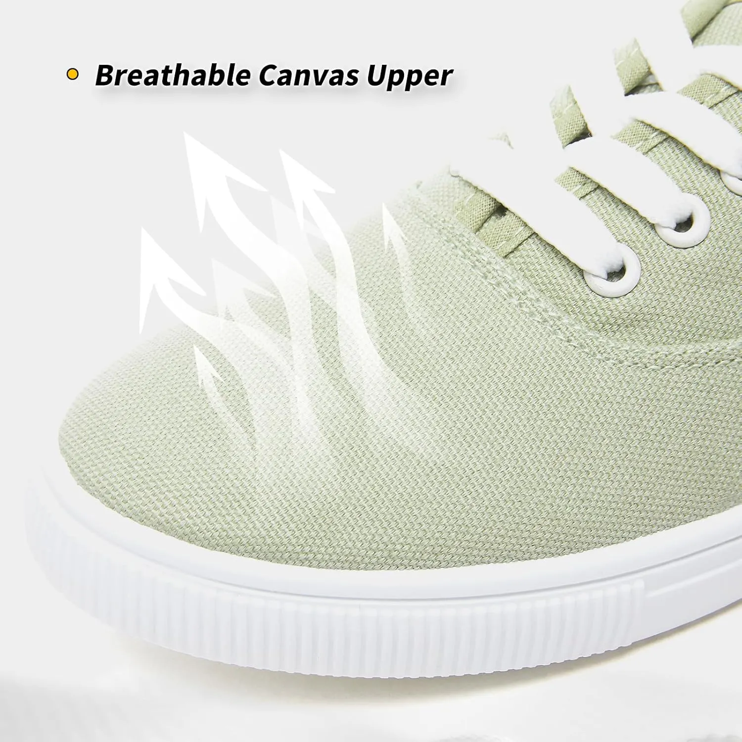 Womens Classic White Sneakers,Low Top White Canvas Shoes,Lightweight Casual Canvas Sneakers