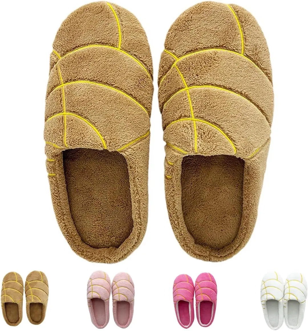 Women's Concha Slippers, Cute Comfy House Slippers, Rose Red/Pink/White/Brown, One Size