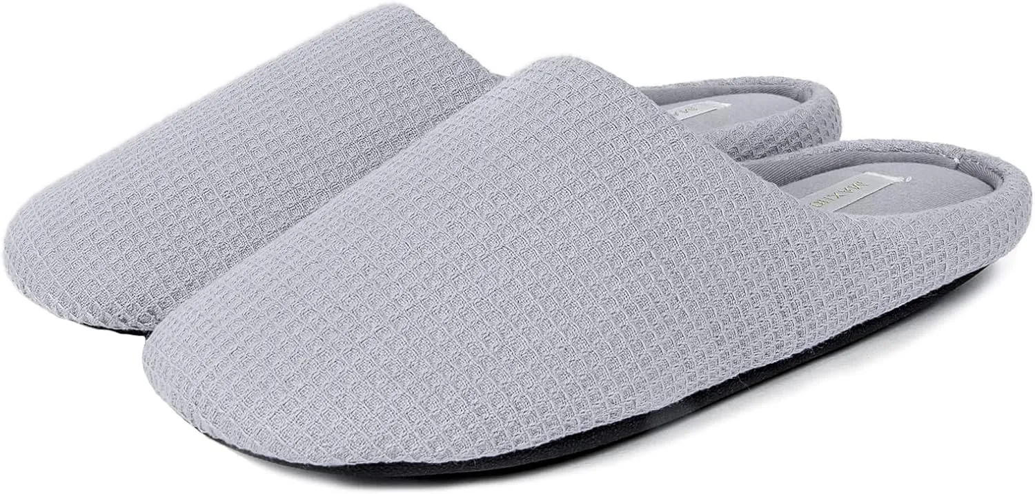 Womens Cotton Lightweight House Slippers With Memory Foam, Washable & Cozy Slip On
