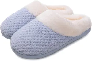 Women's Cozy House Slippers Memory Foam Furry Bedroom Slippers Anti-Slip Sole for Indoor Outdoor Use