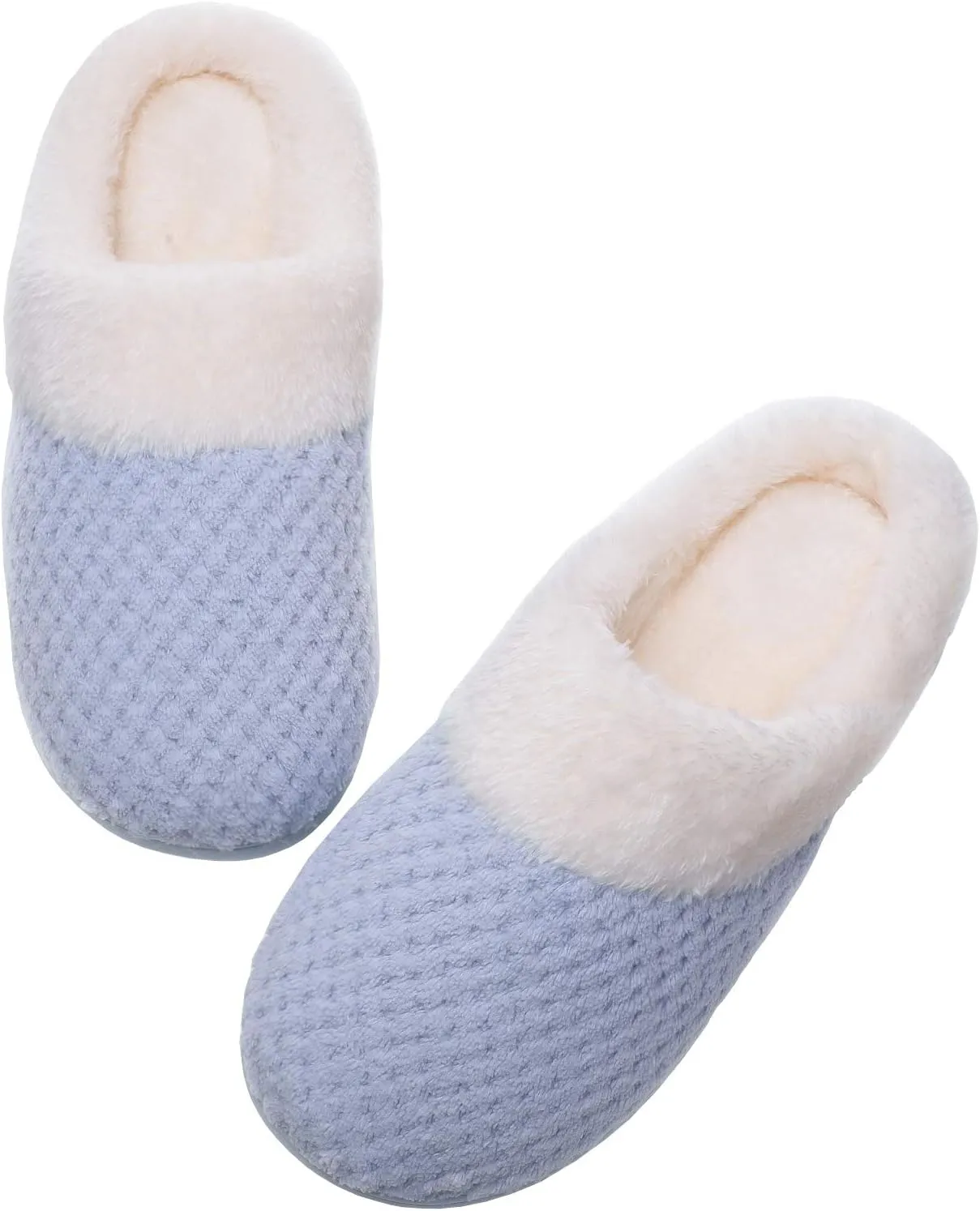 Women's Cozy House Slippers Memory Foam Furry Bedroom Slippers Anti-Slip Sole for Indoor Outdoor Use