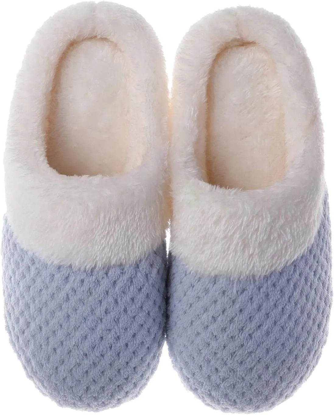 Women's Cozy House Slippers Memory Foam Furry Bedroom Slippers Anti-Slip Sole for Indoor Outdoor Use