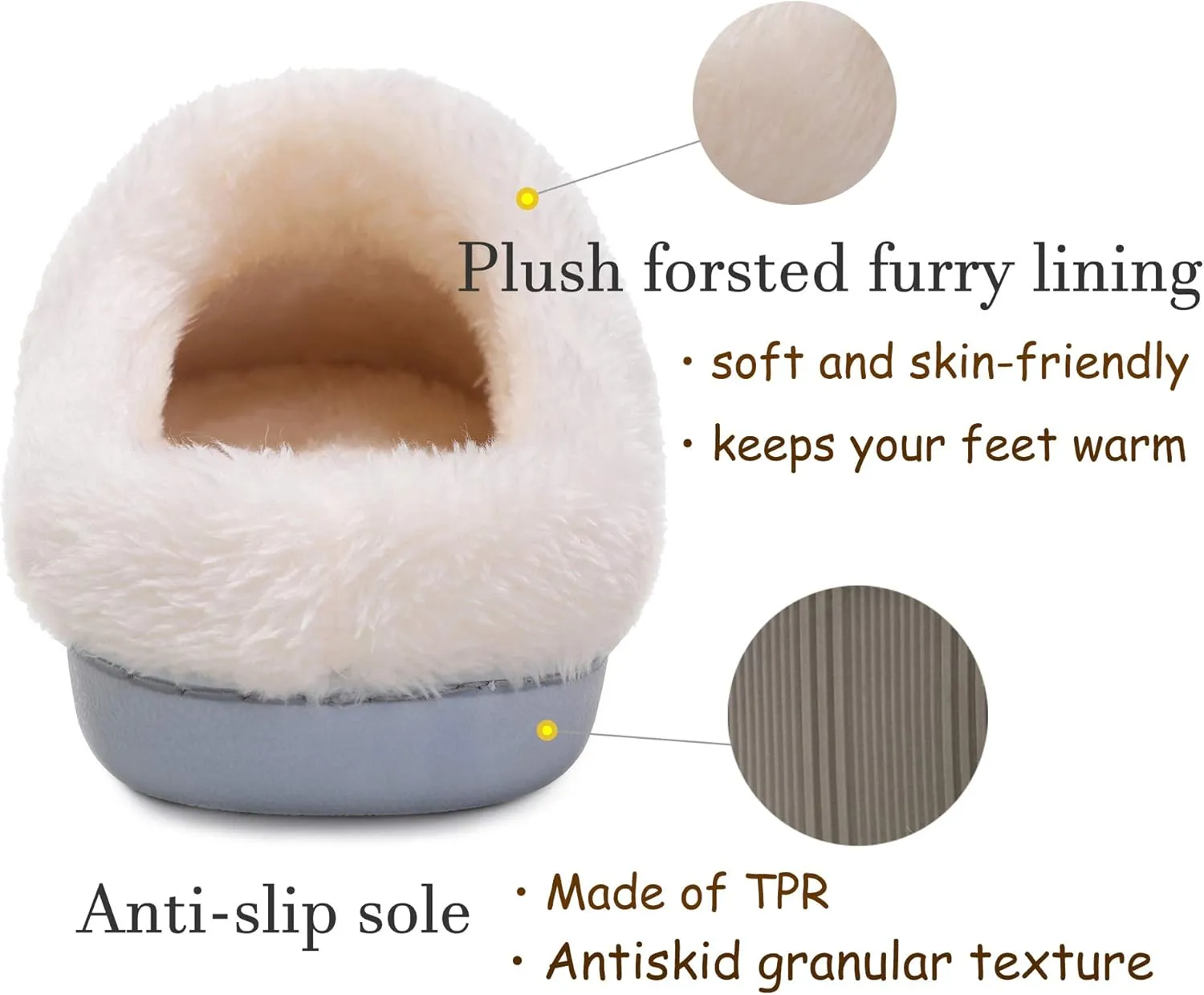 Women's Cozy House Slippers Memory Foam Furry Bedroom Slippers Anti-Slip Sole for Indoor Outdoor Use