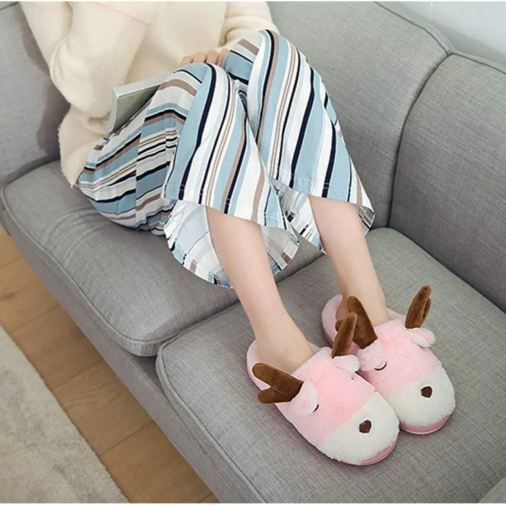 Women's Cute Animal Slippers - Warm Memory Foam Soft Fleece Plush House Slippers for Indoor & Outdoor