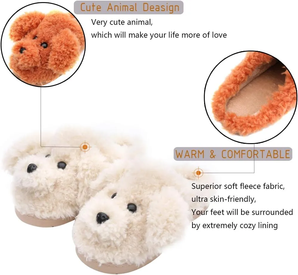 Women's Cute Animal Slippers - Warm Memory Foam Soft Fleece Plush House Slippers for Indoor & Outdoor