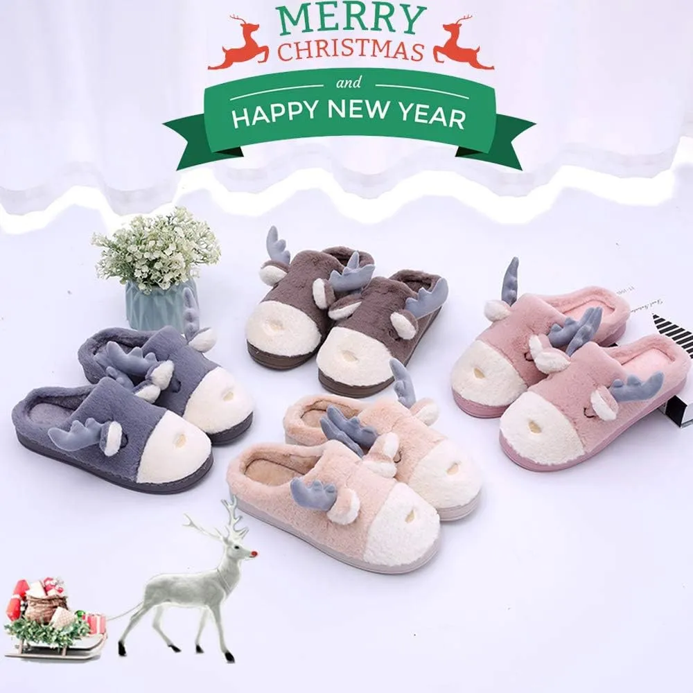 Women's Cute Animal Slippers - Warm Memory Foam Soft Fleece Plush House Slippers for Indoor & Outdoor