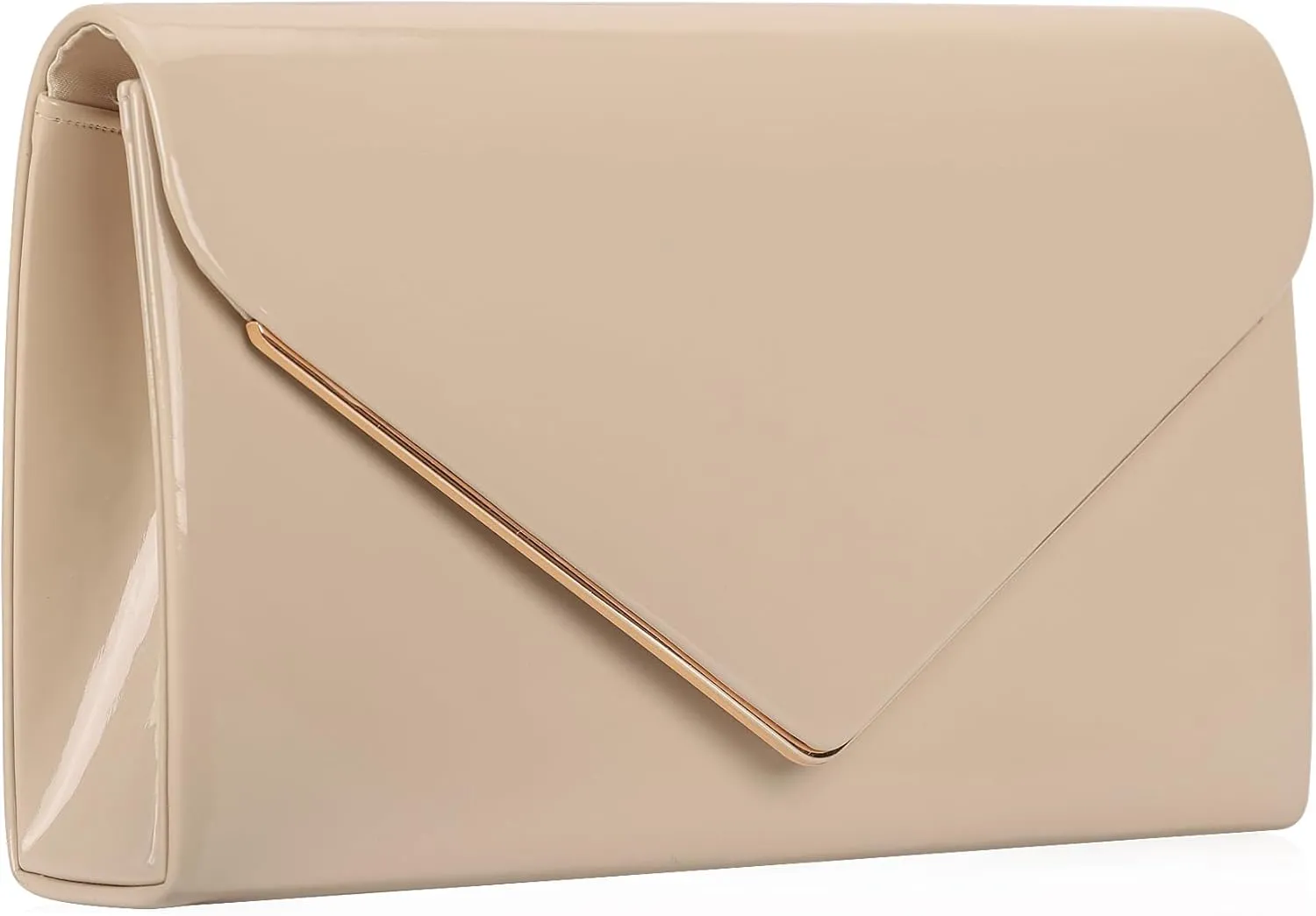 Women's Evening Clutch Bags for Formal Cocktail Prom Wedding Party Patent Leather Dressy Foldover Purse