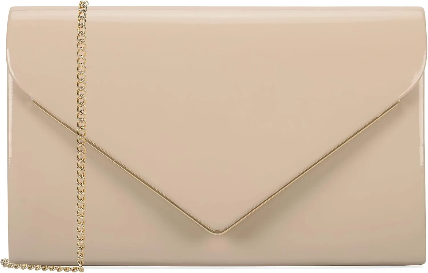 Women's Evening Clutch Bags for Formal Cocktail Prom Wedding Party Patent Leather Dressy Foldover Purse