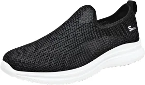 Women's Fashion Sneaker Mesh Slip On Black Non Slip Shoes for Women Comfortable Trail Running Shoes Women Loafer Slides White Women Sneakers