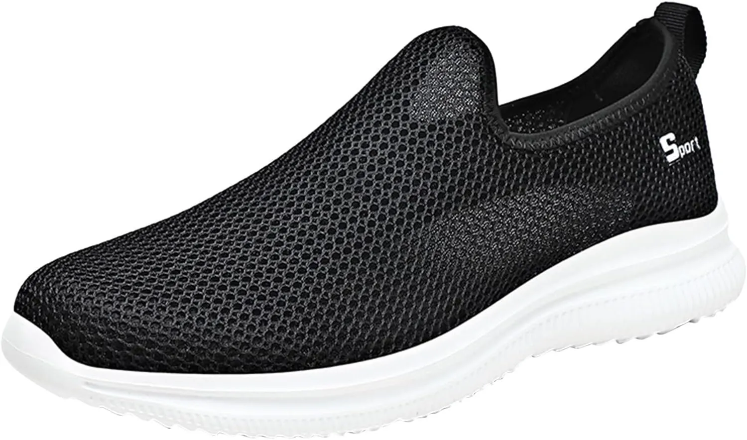 Women's Fashion Sneaker Mesh Slip On Black Non Slip Shoes for Women Comfortable Trail Running Shoes Women Loafer Slides White Women Sneakers