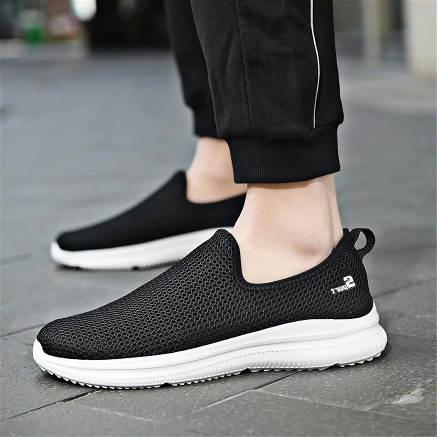 Women's Fashion Sneaker Mesh Slip On Black Non Slip Shoes for Women Comfortable Trail Running Shoes Women Loafer Slides White Women Sneakers