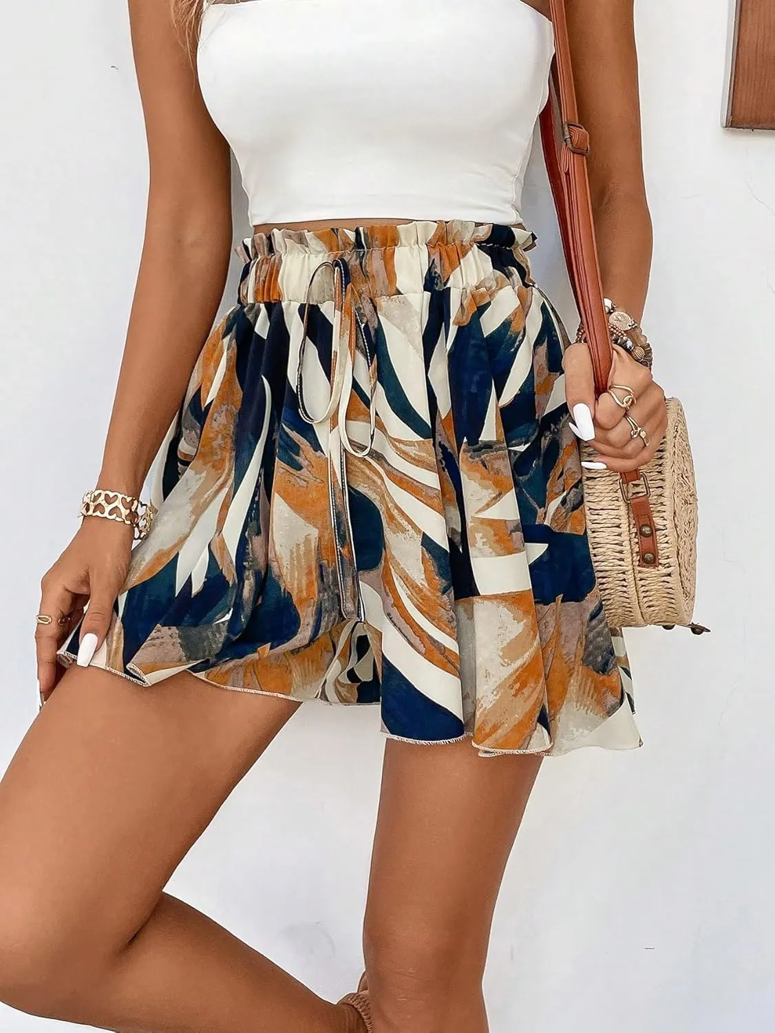 Women's Flowy Shorts Beach Vacation Summer High Waist Wide Leg Casual Dressy Shorts