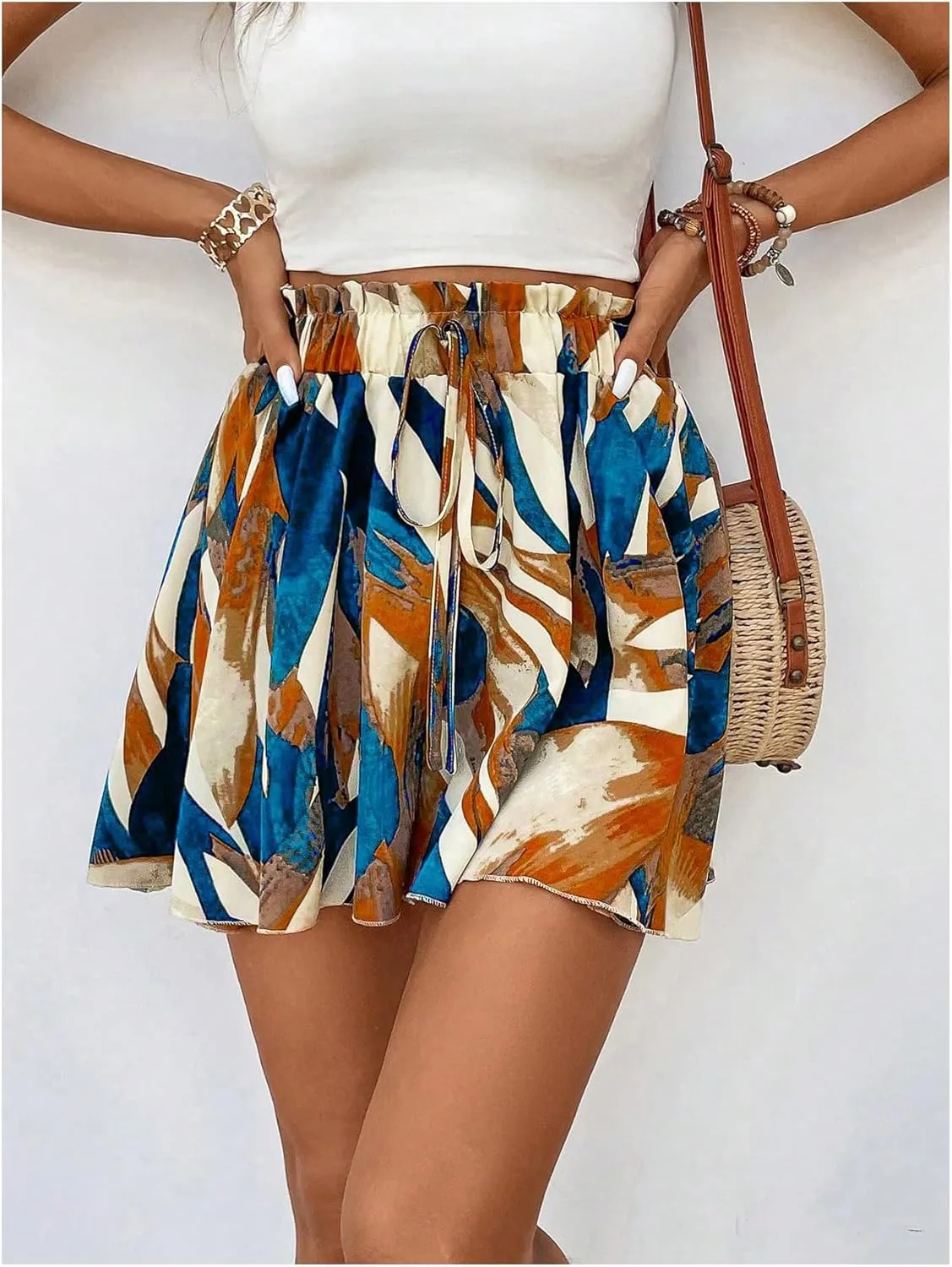 Women's Flowy Shorts Beach Vacation Summer High Waist Wide Leg Casual Dressy Shorts