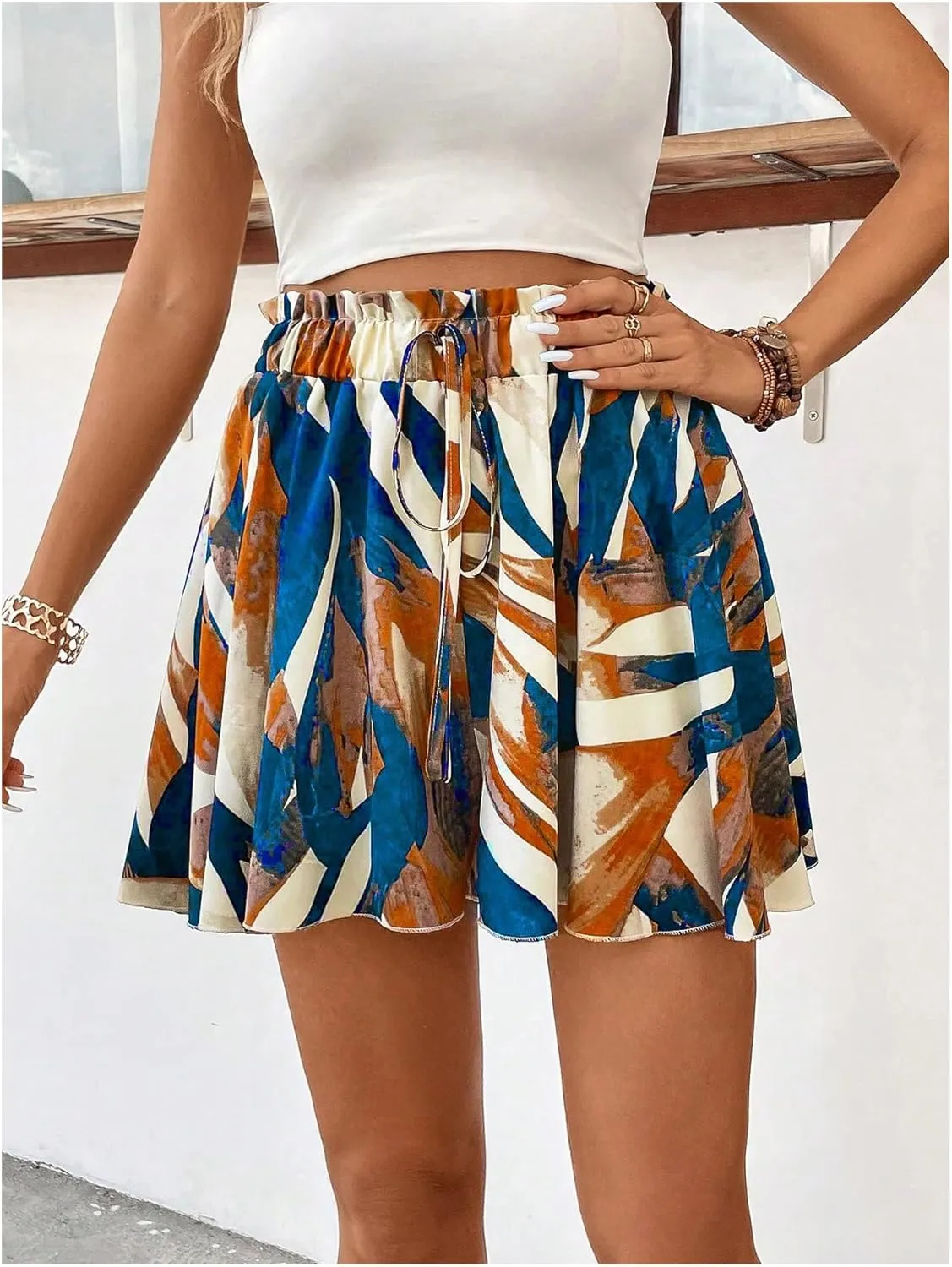 Women's Flowy Shorts Beach Vacation Summer High Waist Wide Leg Casual Dressy Shorts