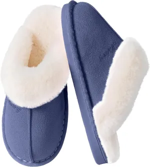 Women's Fluffy Memory Foam House Slippers - Non-slip Indoor/Outdoor