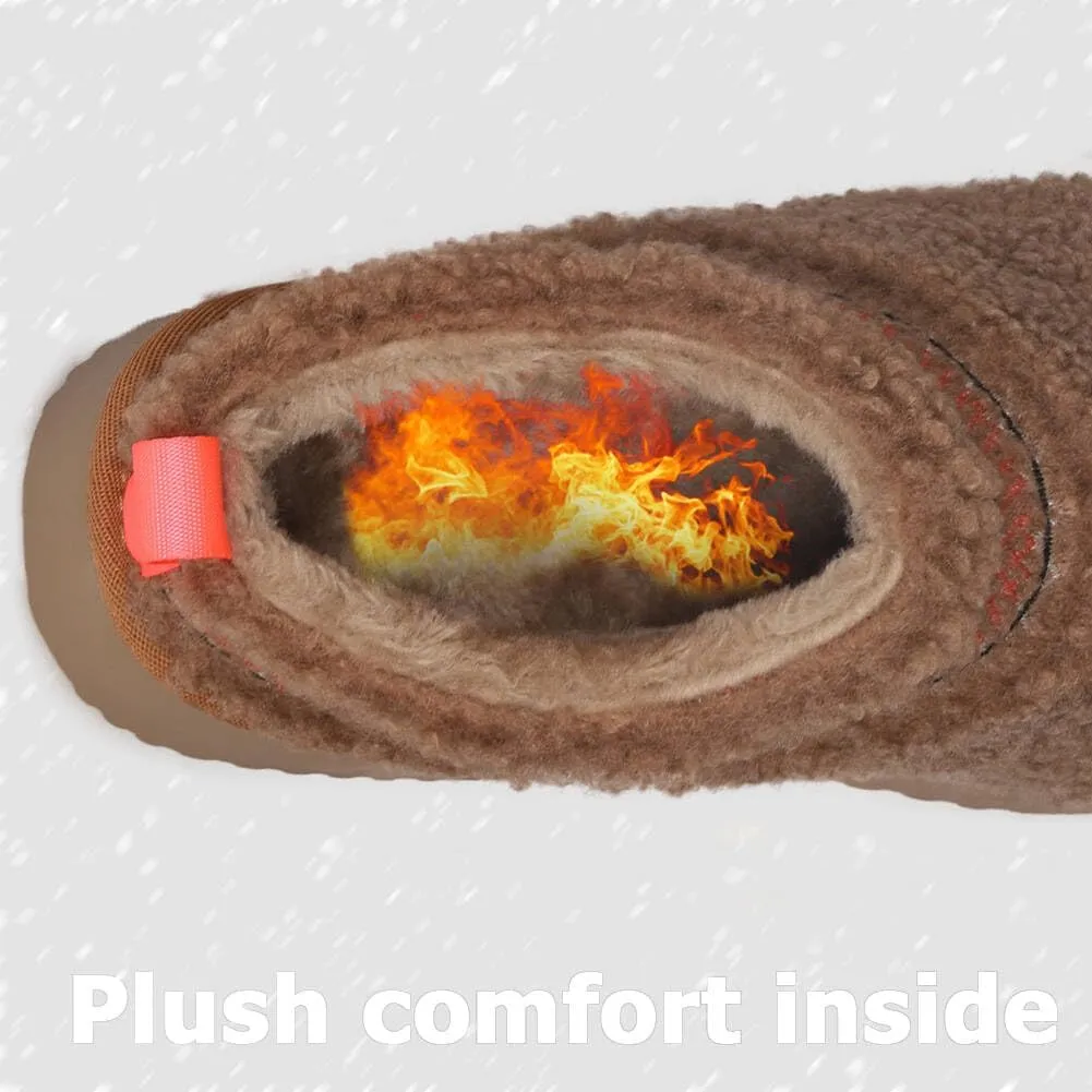 Women's Fuzzy Platform Slippers Boots Braid Slippers with Plush Fleece Lining Comfy Soft Non-Slip House Shoes for Indoor and Outdoor