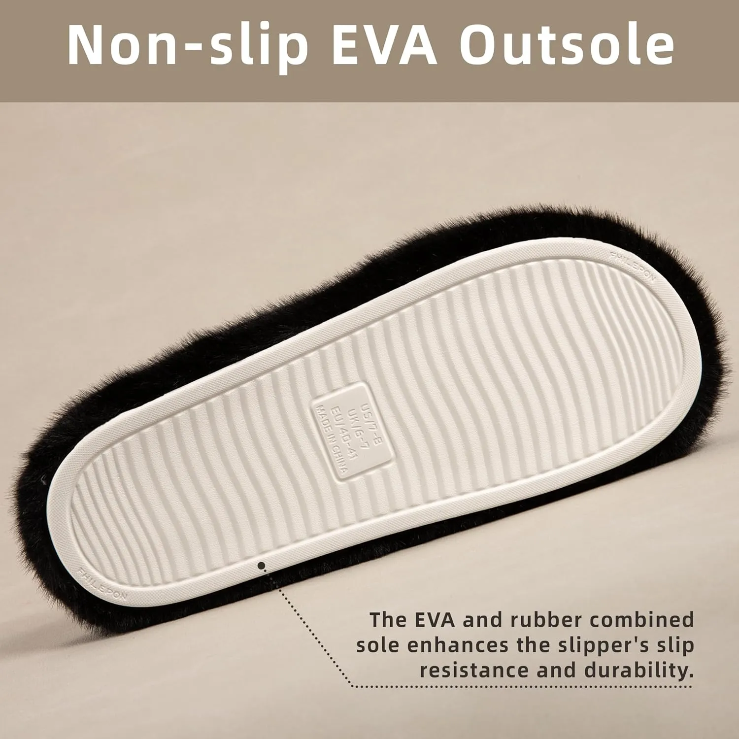 Women's Fuzzy Slippers Open Toe House Slippers Memery Foam Bedroom Slippers Cross Band Slippers for Indoor and Outdoor