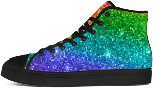 Women's Glitter Shoes High Top Canvas Sneakers Lace Up Casual Walking Shoes Gifts for Girlfriend Ladies