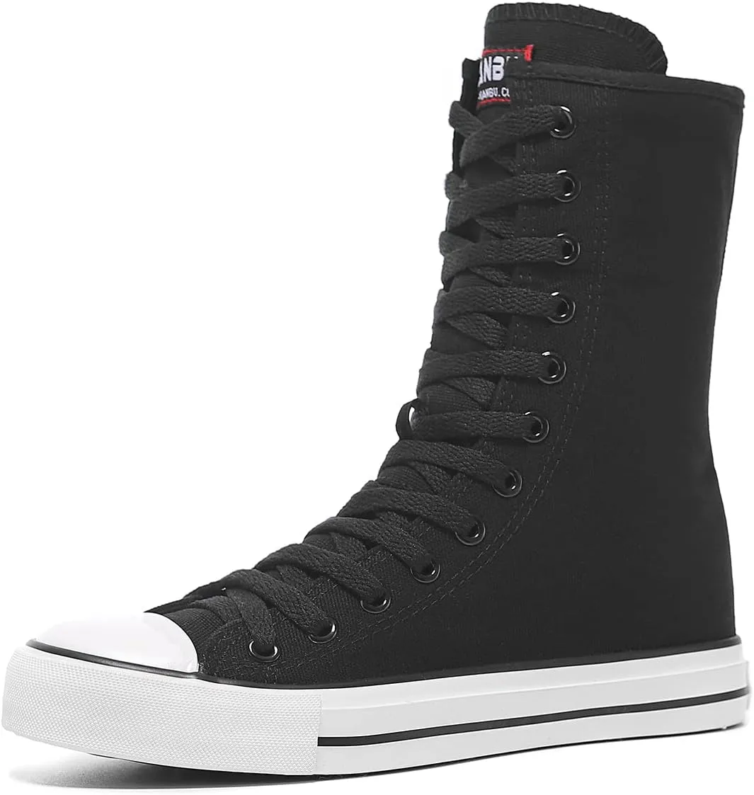 Womens High Top Canvas Sneakers Lace up Fashion Casual Shoes for Girls