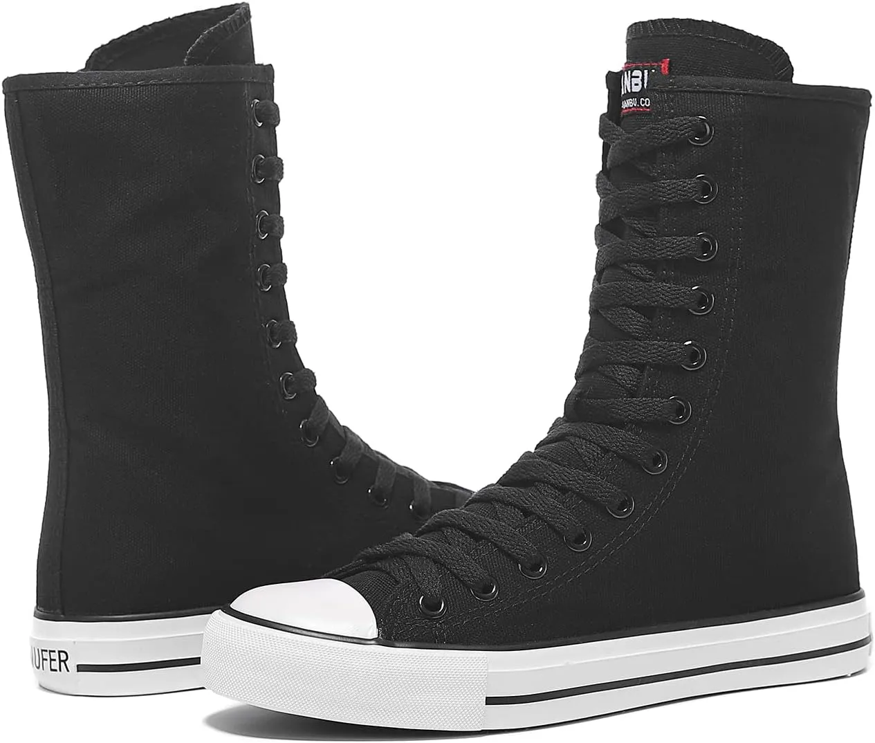 Womens High Top Canvas Sneakers Lace up Fashion Casual Shoes for Girls