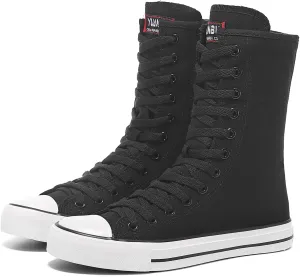 Womens High Top Canvas Sneakers Lace up Fashion Casual Shoes for Girls