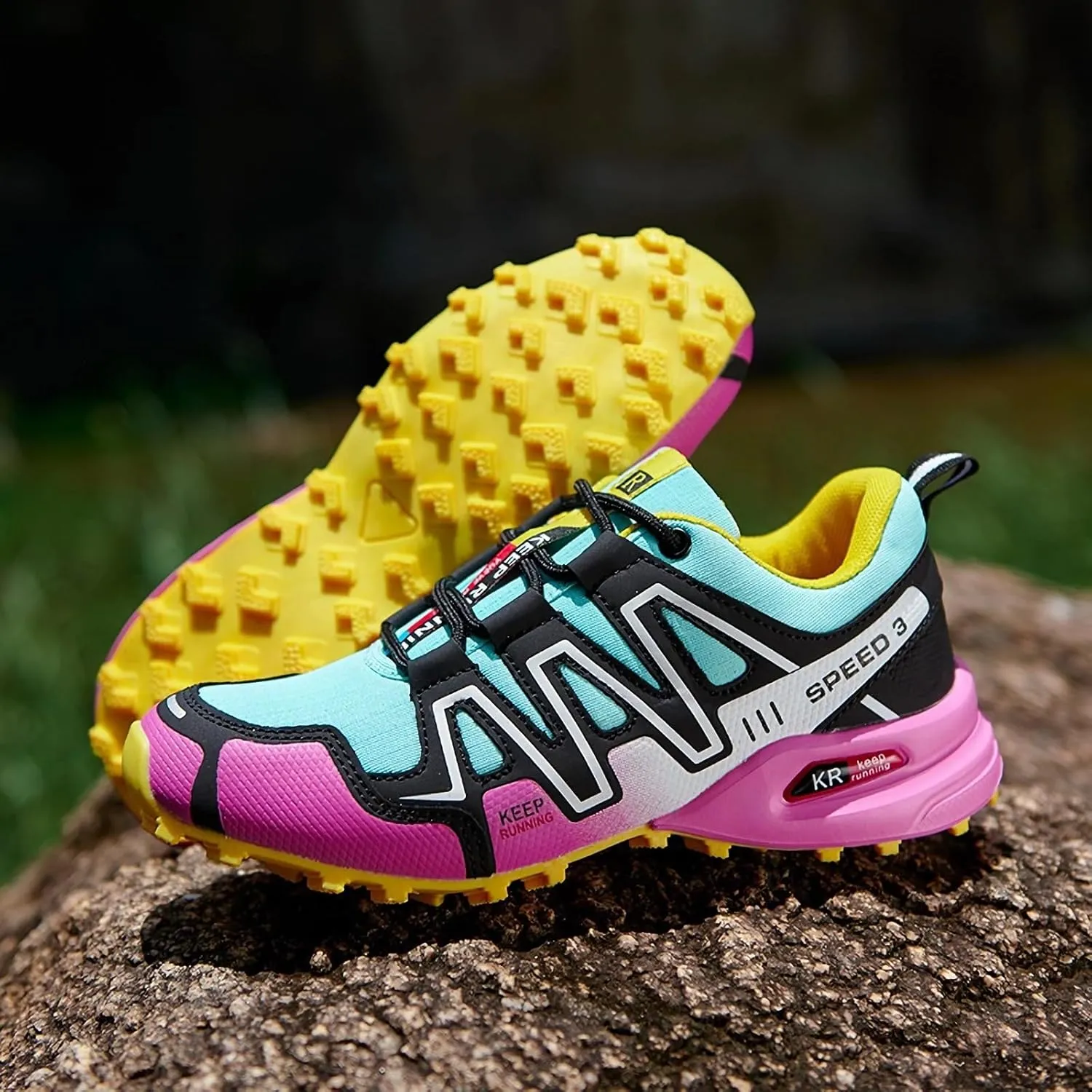Women's Hiking Shoes Water Resistant Hiking Sneakers Trekking Shoes Trail Walking Running Camping Shoes Non-Slip Breathable Comfortable Lightweight