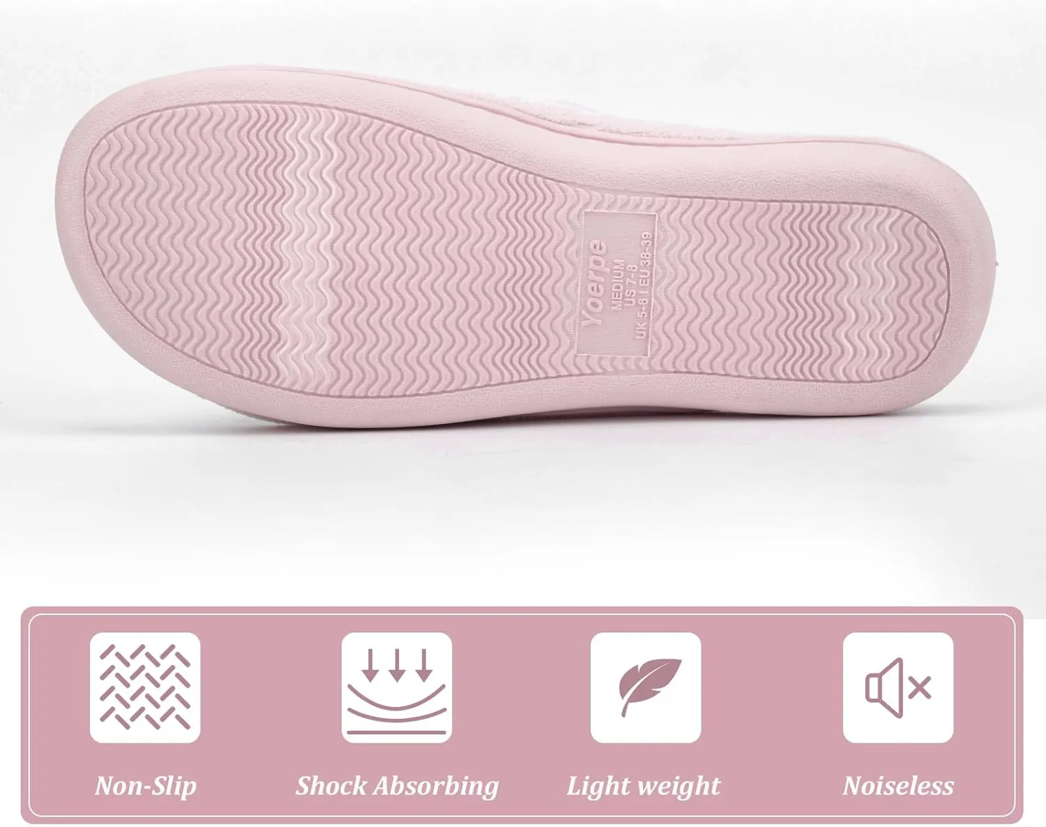 Women’s House Slippers with Memory Foam, Adjustable Open Toe Indoor Outdoor Slippers for Women, Non Slip Washable Fuzzy Home Shoes with Massage Beads