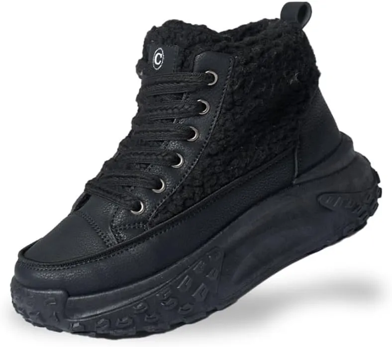 Women's Lace Up Winter Sports Shoes, Lightweight Hiking Shoes, Warm Casual Shoes